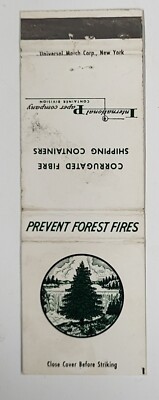 Matchcover Prevent Forest Fires International Paper Company