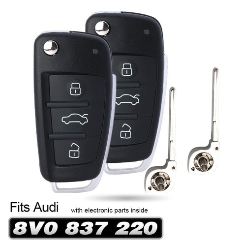 2x for A3 S3 2012-2019 8V0 837 220 434MHz 3 Button Keyless Flip Remote ...