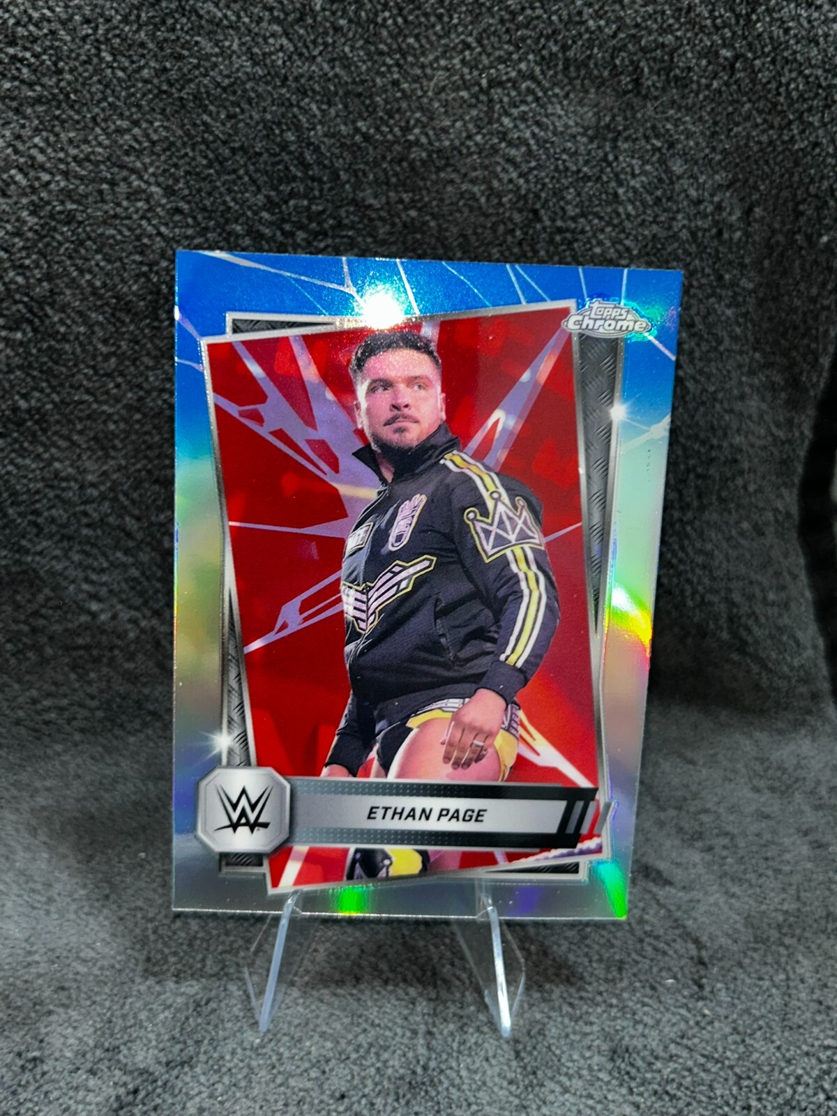 2025 Topps Chrome WWE Red and Blue Refractor #26 Ethan Page – NXT