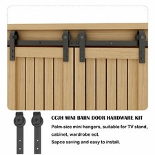 2-6FT Super Mini Sliding Barn Door Hardware Kit Track for Cabinet Stand Console