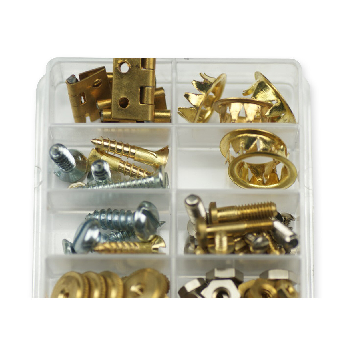 Clock repair kit parts, grommets screws fixing nuts washers hinges