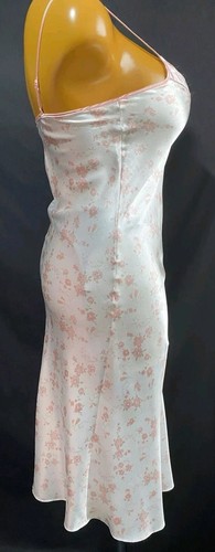 BHS Secrets Nightdress & Wrap Peach Floral White Liquid Satin, UK Size 12, New - Picture 9 of 21