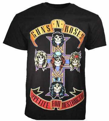 Offizielles Guns N Roses Appetite For Destruction Jumbo schwarzes Herren T-Shirt 