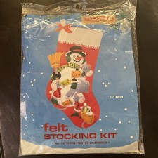 Snowman 15" Felt Stocking Kit 759 Unopened New Vintage 1987 Titan Needlecraft