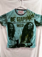 Bob Marley AOP Weed T-Shirt Size Large