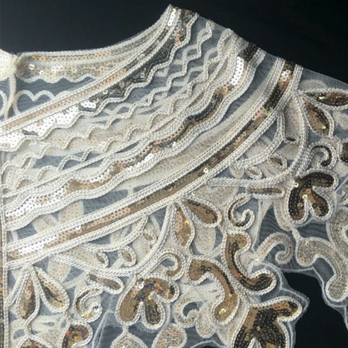 Lady Sequin Cape Bolero Shrug Wrap Stole Shawls Vintage Glitter Shiny Party Chic - Picture 11 of 17