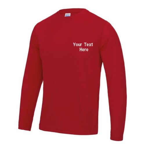 Personalised Custom Embroidered Just Cool Awdis Long sleeve cool T-shirt Casual - Picture 10 of 22