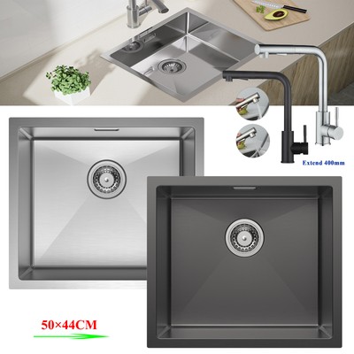 Edelstahl Einbauspüle 5044CM Küchenspüle Sifon Spülbecken Mit Ablaufgarnitur 