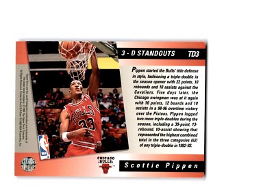 MICHAEL JORDAN 1993 Upper Deck 3D Standouts HOLOGRAM TRIPLE DOUBLE