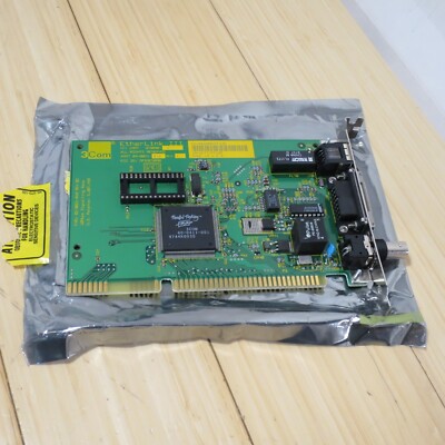 Network Card 3Com Etherlink III 3C509B-C Combo ISA RJ45 BNC 03-0021-010 REV A...