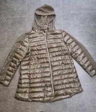 Reduced: Herno Ultra Lightweight Shiny Olive Green Jacket Removable Hood Size 48