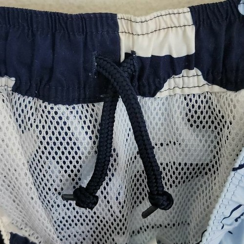 Land's End Boys Navy Floral Hawaiian Print Swim Trunks S - Picture 9 of 12