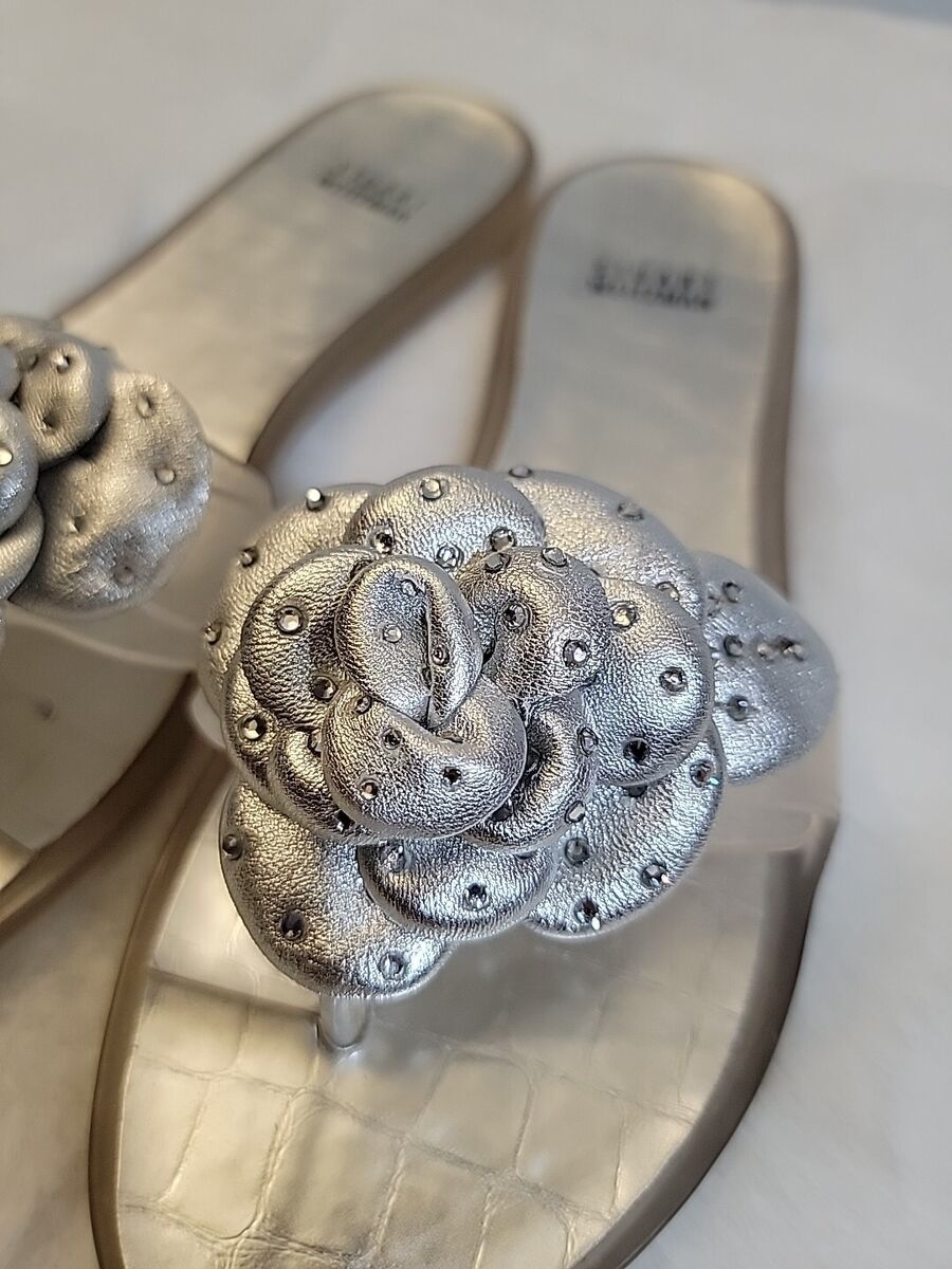 SUECOMMA BONNIE ◆Flower jelly sandal(grey) SCB Collection Suecomma Bonnie Crystal Embellished Beige