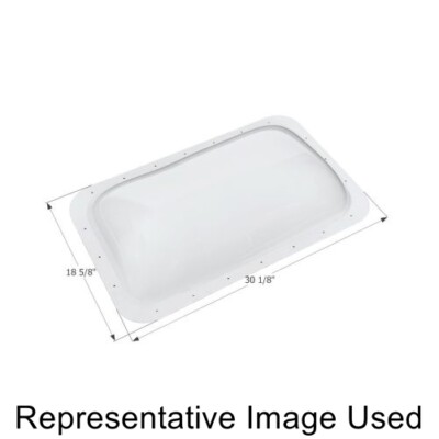 Icon 12156 RV Trailer Rectangular Outer Skylight 18.6'' x 30.1'' - White NEW