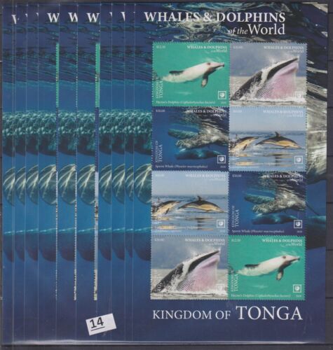 LJ 10X TONGA 2020 - MNH - WHALES - DOLPHINS