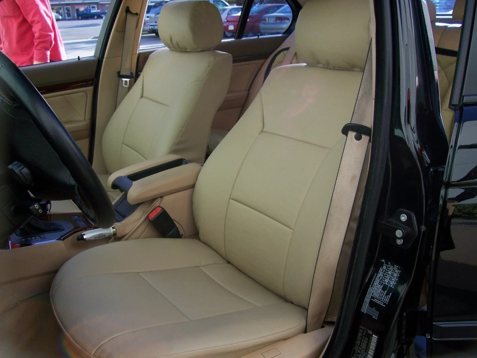 2 fundas de asiento delanteras para bmw serie 5 e39 1996-2003 iggee s. cuero ajuste personalizado Foto 2 de 4