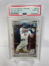 🔥🔥2020 Bowman Chrome Prospects JACOB AMAYA 1st Bowman Marlins PSA 10 GEM MINT