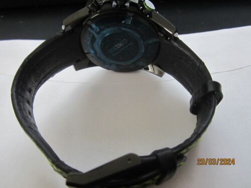 SEIKO SPORTURA MEN'S WATCH CHRONO ALL S/S BLACK ORIGINAL JAPAN SNAE97 NEW - Picture 6 of 7