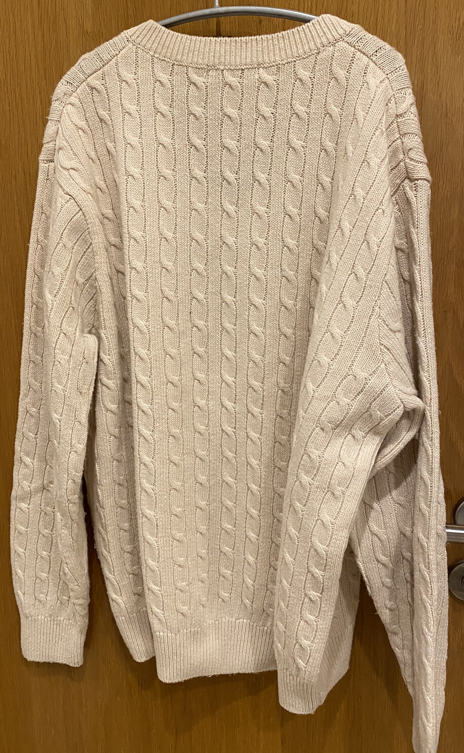 Brandy Melville NIKKI WOOL SWEATER Oversized Fit Vneck Cable Knit