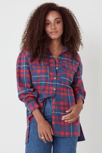 spell and the gypsy collective Basecamp Flannel Blouse In Navy Sz. L BNWT - Picture 3 of 7