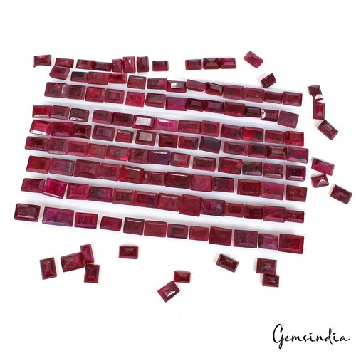 1540 Cts/132 Pcs Natural Red Ruby Baguette Cut Loose Wholesale Gems For Jewelry