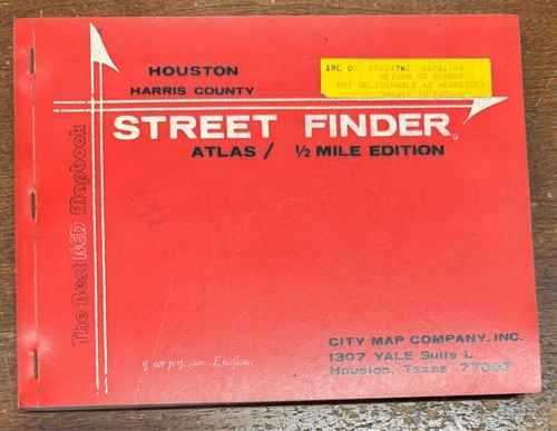 Houston/Harris County, Texas 1982 Street Finder/Atlas 1/2 Mile Edition Softcover