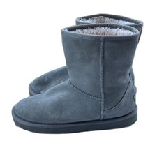 UGG Koolabura Childrens Size 4 Girls Grey Boot Booties Slip On Cozy Shoes Fall