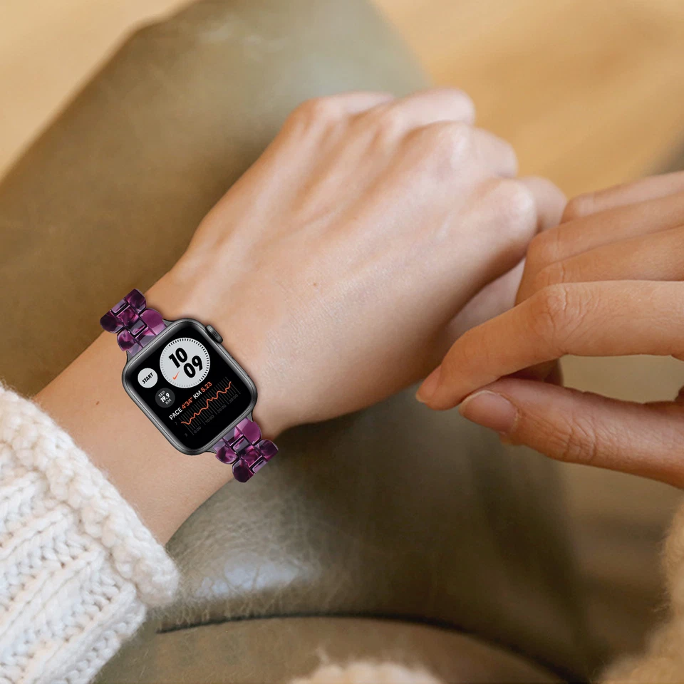 Correa de reloj de metal de resina para Apple iWatch Series 8 7 6 5 4 49/40/41/45/42 mm Foto 4 de 4