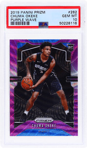 2019 Panini Prizm Chuma Okeke Purple Wave Prizm #262 PSA 10 Rookie RC