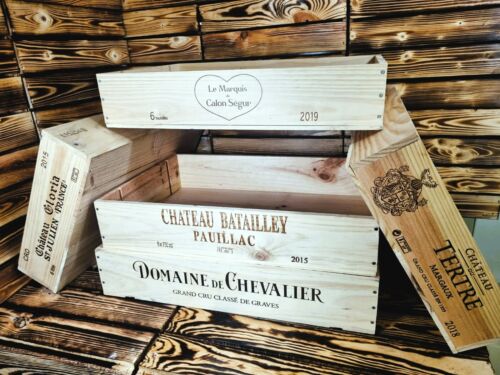 Caja de caja de vino de madera - BANDEJAS POCO PROFUNDAS - Tienda de almacenamiento hogar - CAJAS DE LIMPIEZA - Imagen 2 de 16