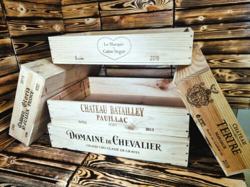 Wooden Wine Box Crate - SHALLOW TRAYS - Storage shop Home - CLEARANCE BOXES - Afbeelding 1 van 16