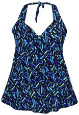 New NWSC Women's Plus Size Retro Swimdress Swimsuit 18 20 W Confetti
