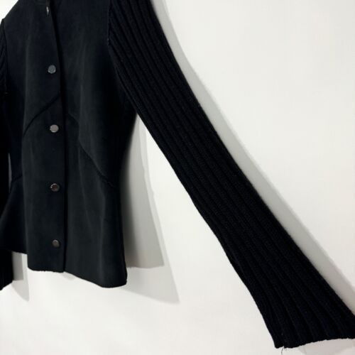 City DKNY Women’s Size Small Black Mixed Fabric Snap Button Casual Jacket - Picture 3 of 9
