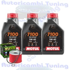 Kit Tagliando Olio Motul 7100 5W40 + Filtro Per Honda CB650 Nighthawk�1980>1983