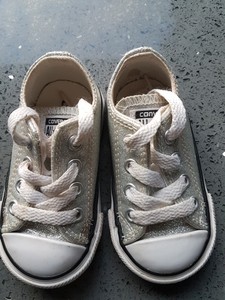silver glitter converse infant