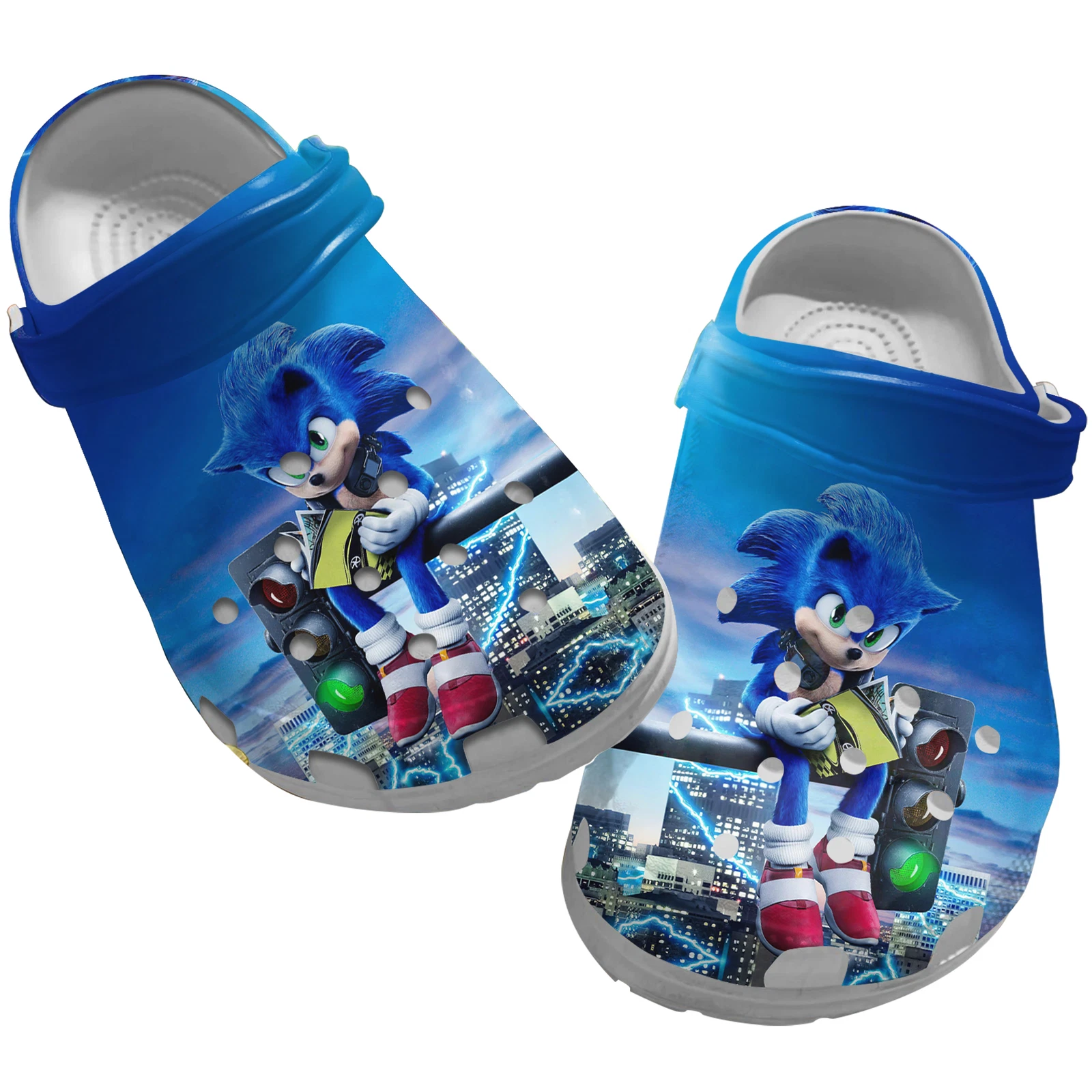Breathable And Lightweight Sonic The Hedgehog Blue Cartoon Clogs