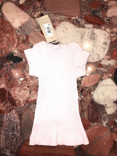 NWT Lili Gaufrette Paris Pink Ribbed Short Sleeve Top T-Shirt Toddler Girl's 3T - Picture 2 of 4