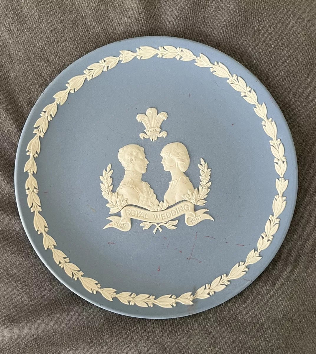 Vintage Wedgwood Jasperware Royal Wedding Classic Blue Charles & Diana 6 5/8