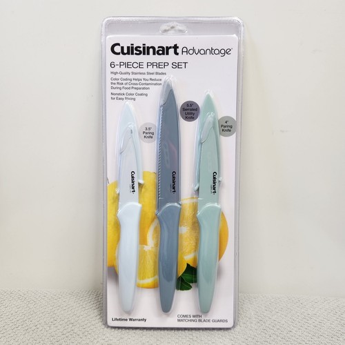 NEW Cuisinart Advantage Chef Knives 6 Pcs set + Blade Covers Multi
