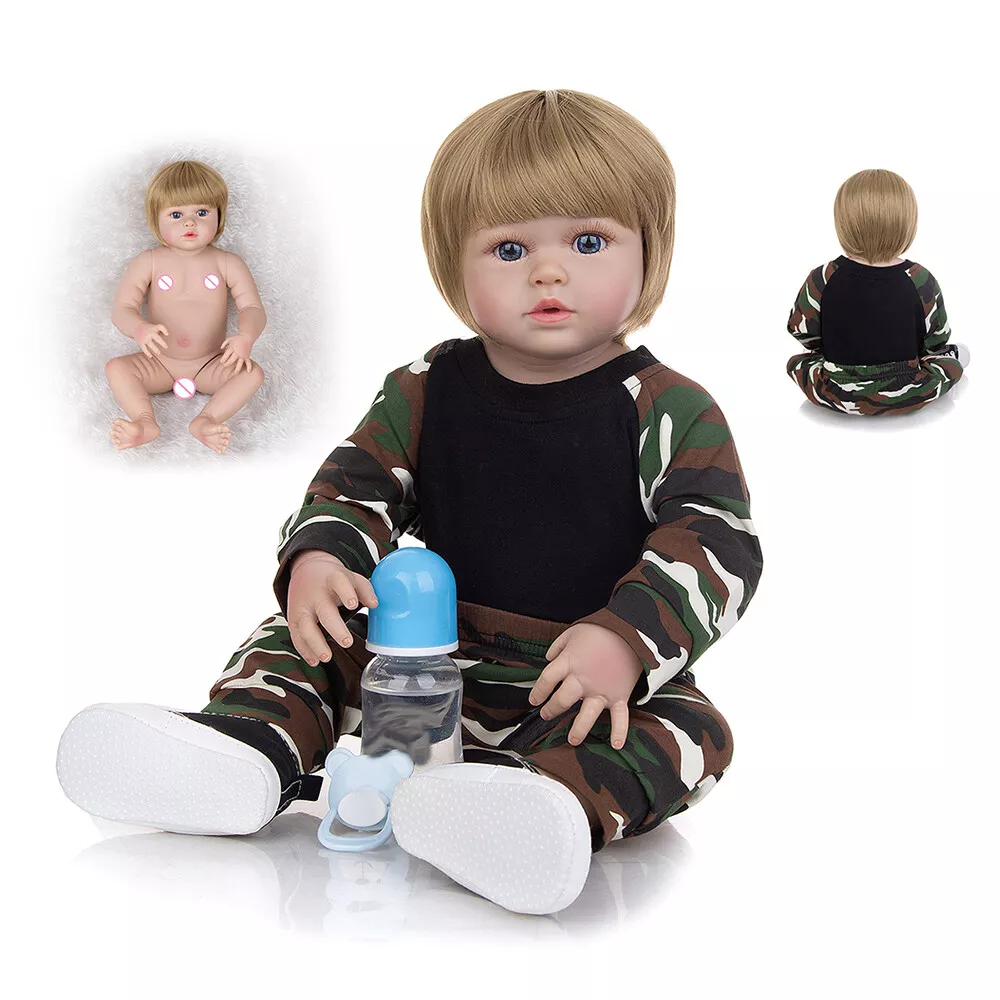 Bebes reborn menino 57cm full silicone reborn baby boy girl dolls