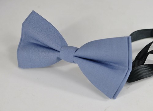 Father Son Men Boy Match Dusky Dusty Blue Blush Blue Cotton Bow Tie Bowtie - Picture 8 of 19