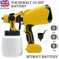Paint Sprayer Cordless For Dewalt 18/20V Battery Powered HVLP Power Spray Gun UK