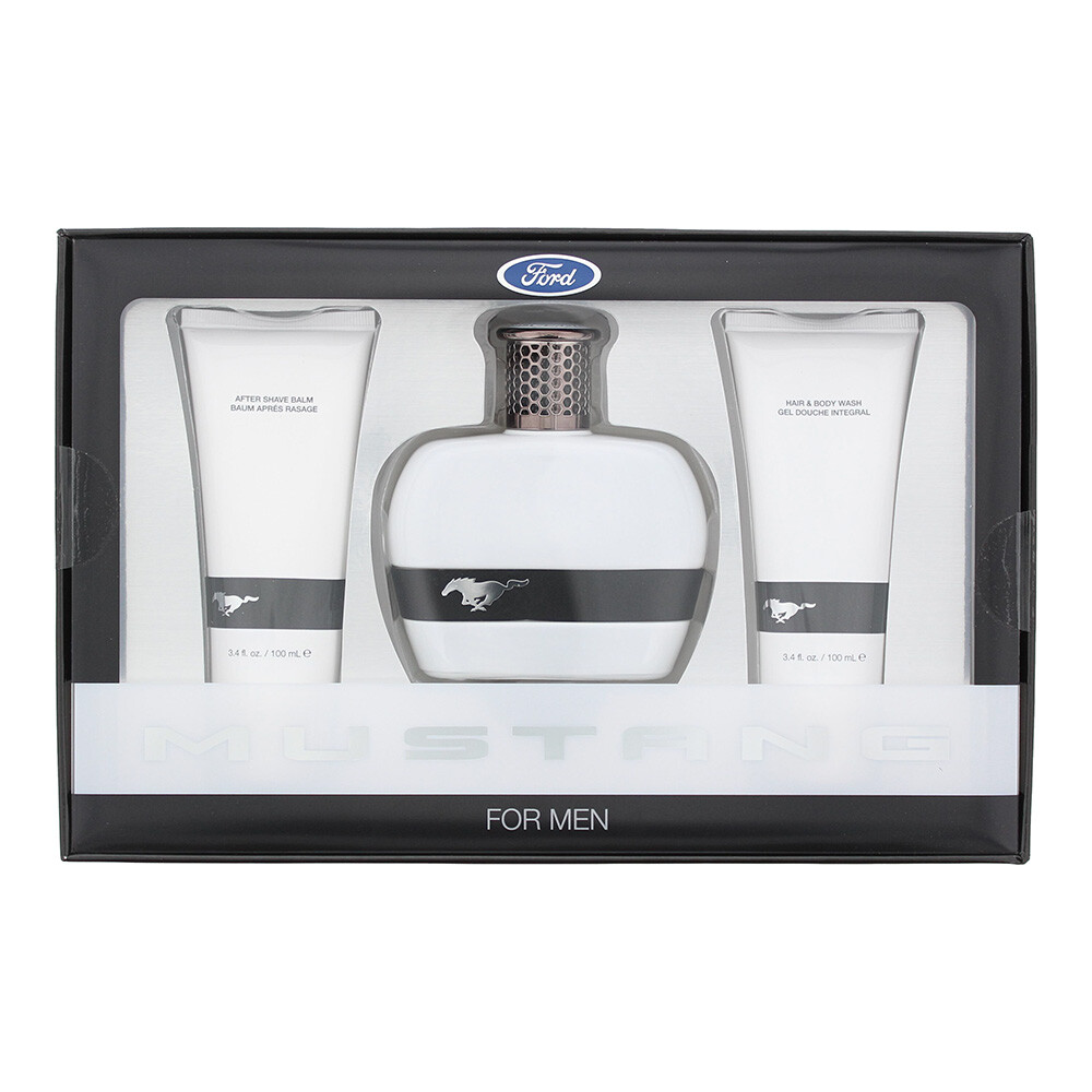 Mustang White 100ml EDT Spray & Shower Gel 100ml & Aftershave Balm 100ml Set
