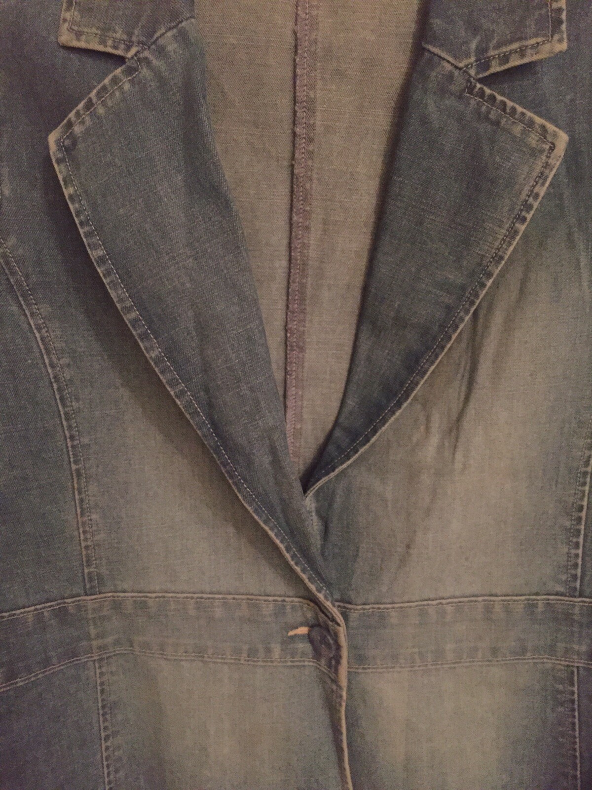 Halogen Collared Jean Jacket One Button Closure W… - image 2