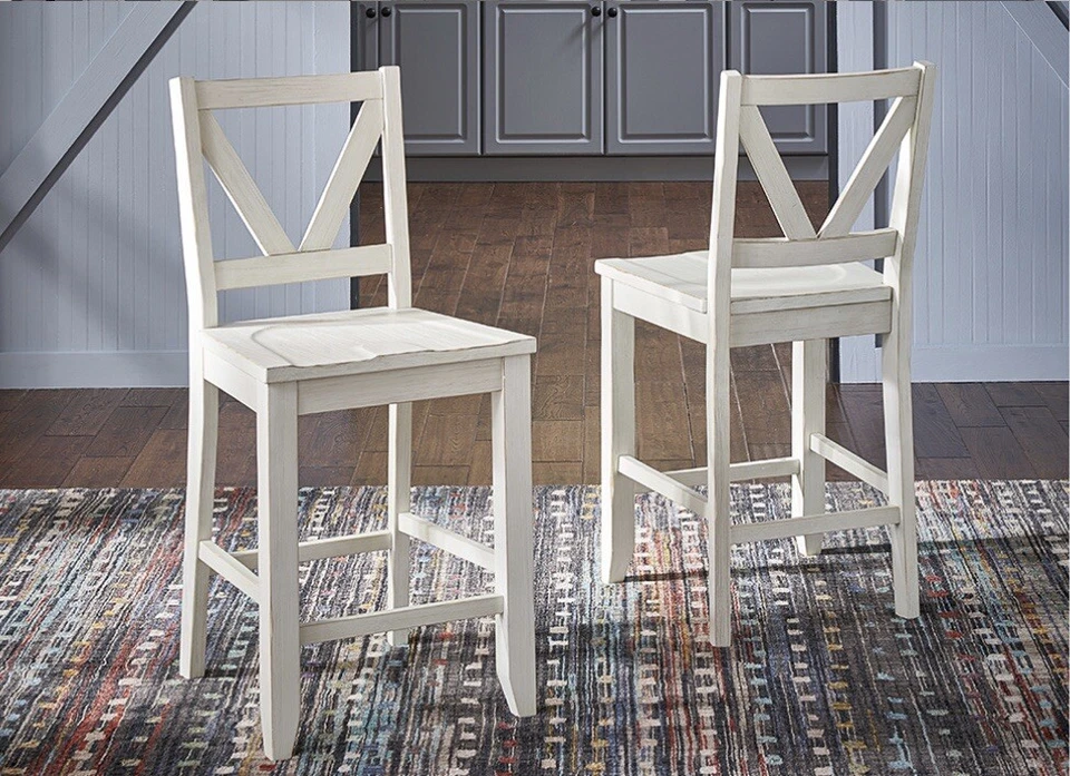 NUEVO TABURETE DE COMEDOR A-AMERICA ABERDEEN BLANCO ALTURA MOSTRADOR Venta al por menor: $145 Foto 3 de 4