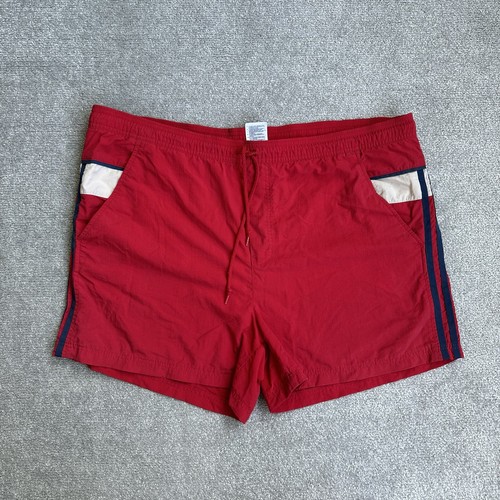Adidas Mens Swim Trunks Swim Shorts XL Beach Shorts Logo Retro 10604 Red - Picture 1 of 6