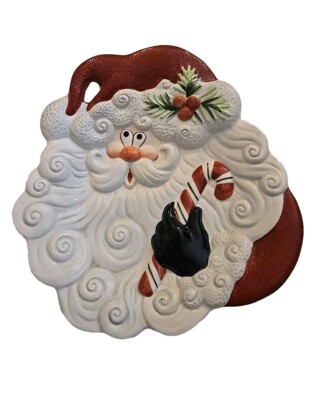 Fitz And Floyd Essentials Santa Claus Christmas Holiday Canape Plate