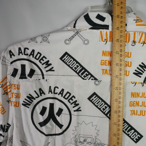 Camicia bianca con bottoni Naruto Shippuden Collection uomo taglia M Ninja Academy - Foto 9 di 11