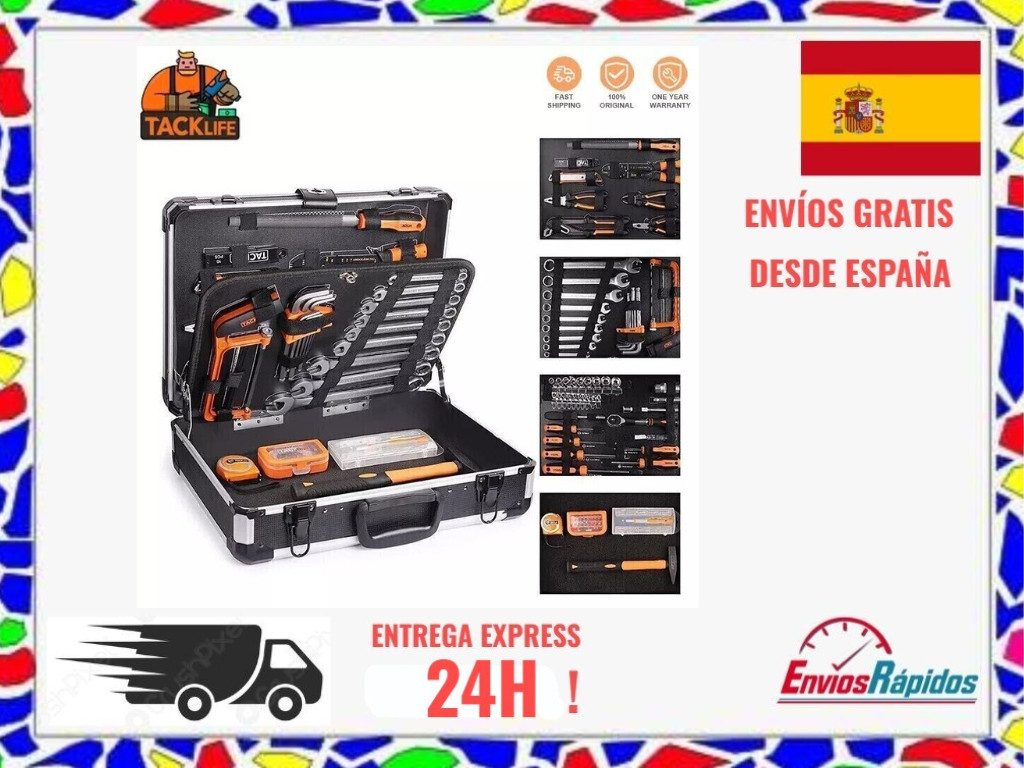 TACKLIFE HHK4B Caja de Herramientas de Aluminio 136 herramientas + Maletín caja