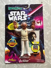 Star Wars JusToys Bendems Figure Admiral Akbar  Topps galaxy card MOC  625
